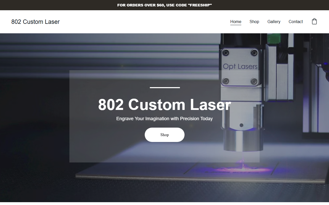802customlaser.com screenshot