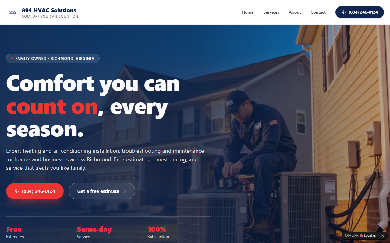 804hvacsolutions.com screenshot