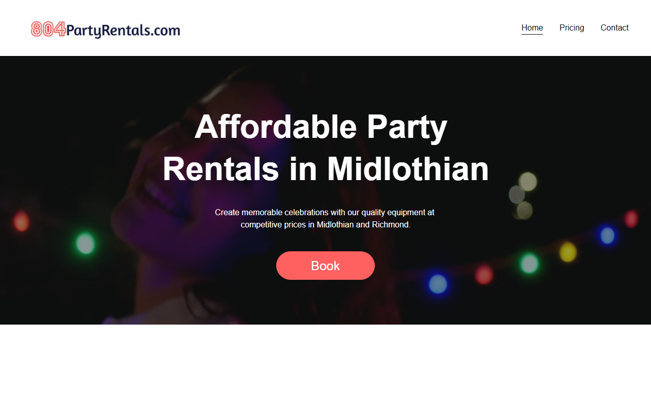 804partyrentals.com screenshot