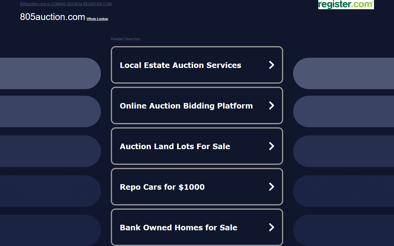 805auction.com screenshot
