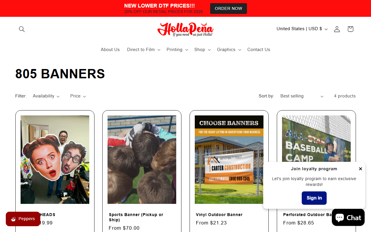 805banners.com screenshot