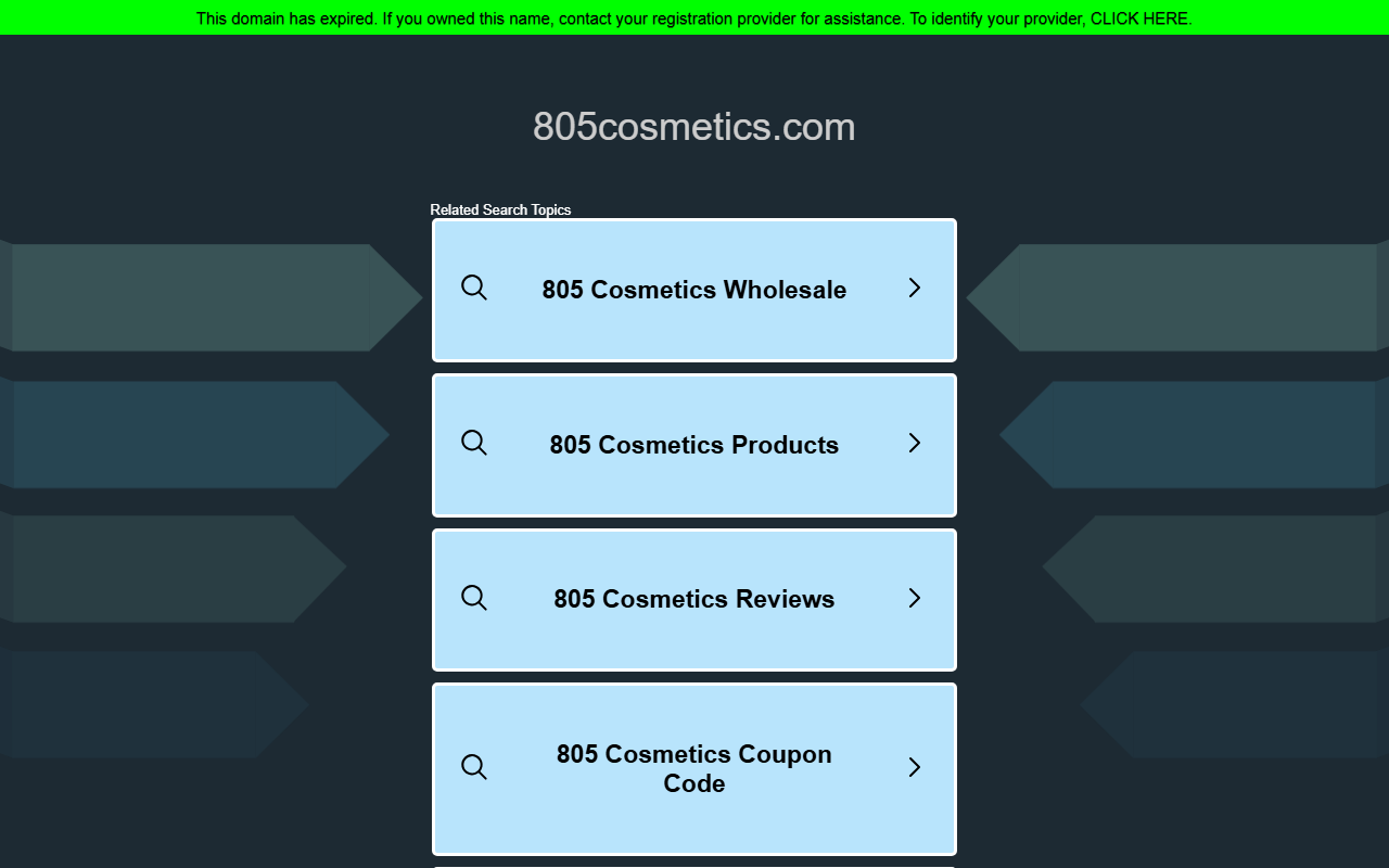 805cosmetics.com screenshot