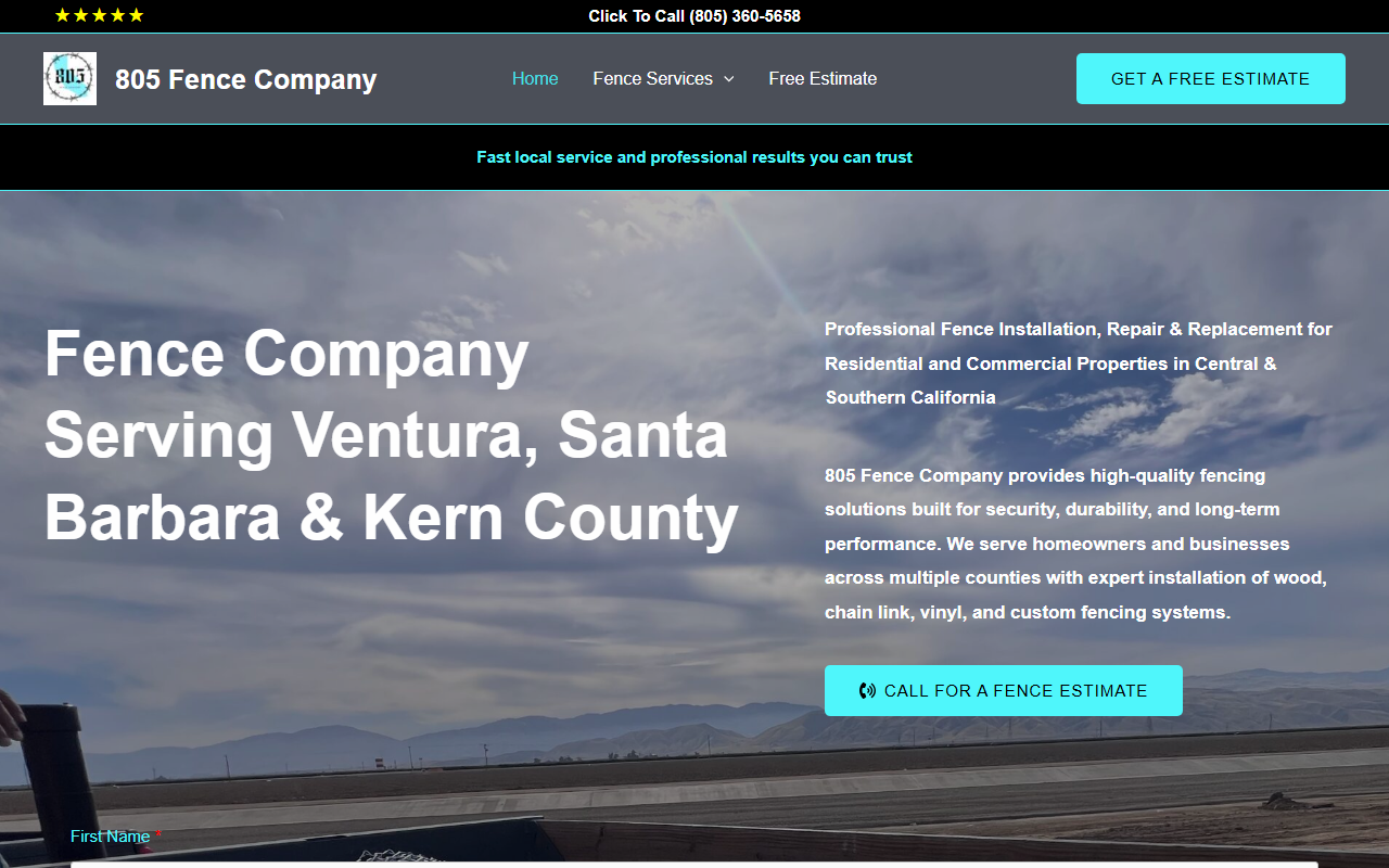 805fencecompany.com screenshot