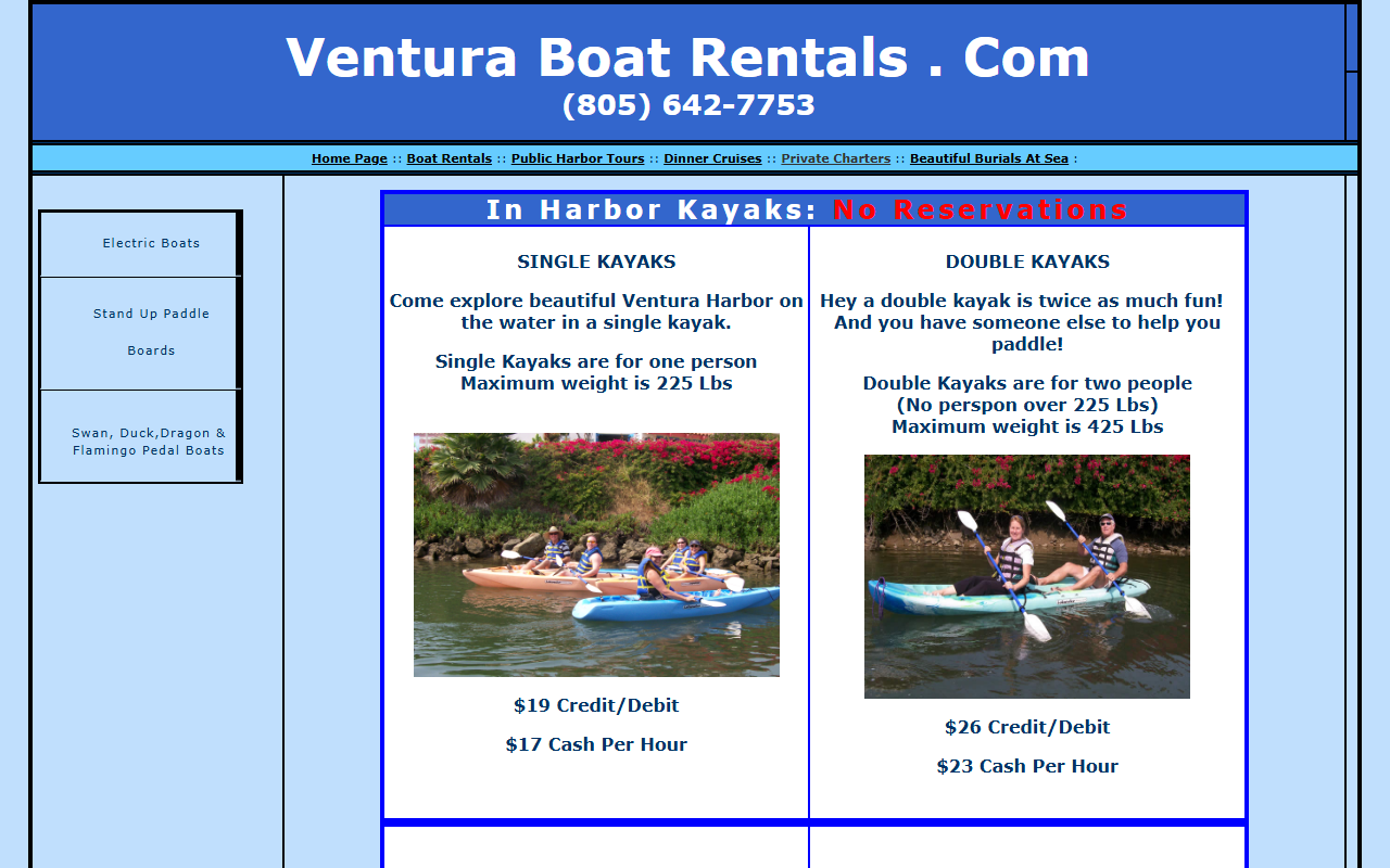 805kayakrentals.com screenshot