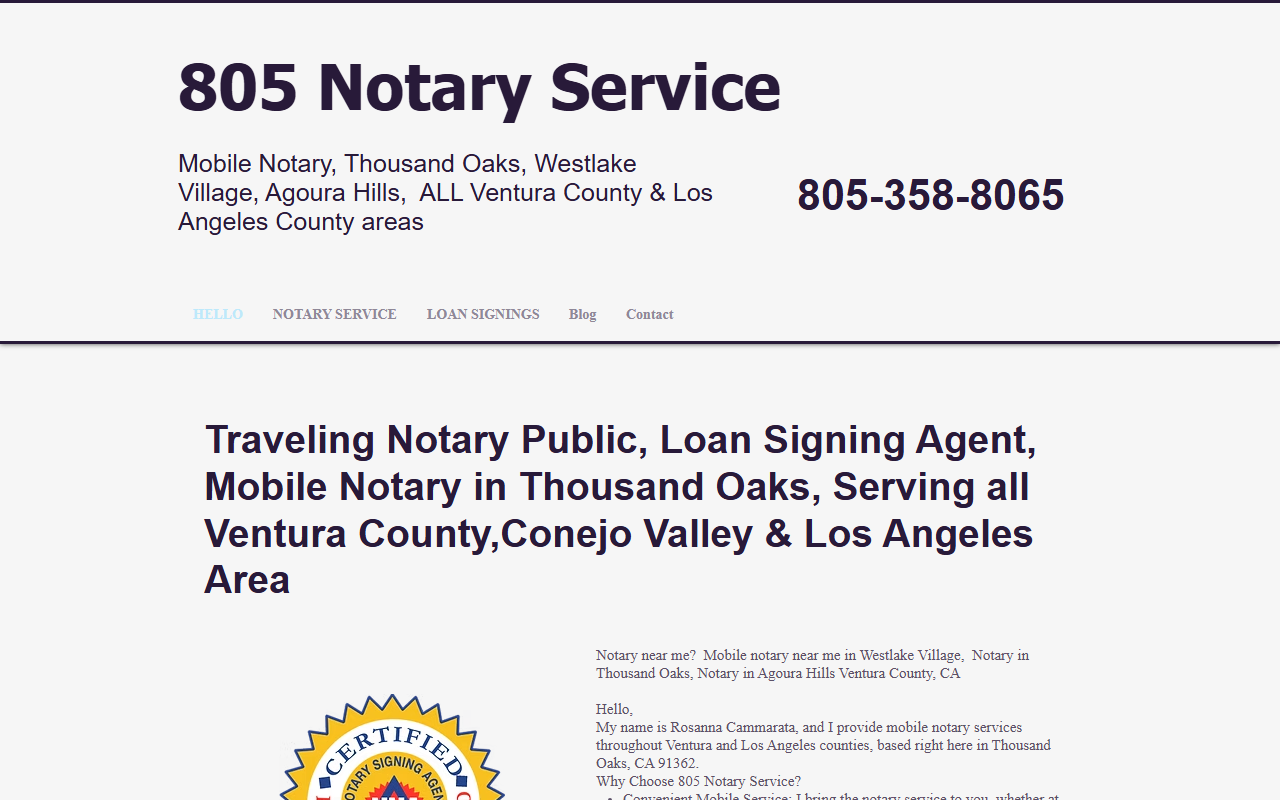 805notaryservice.com screenshot