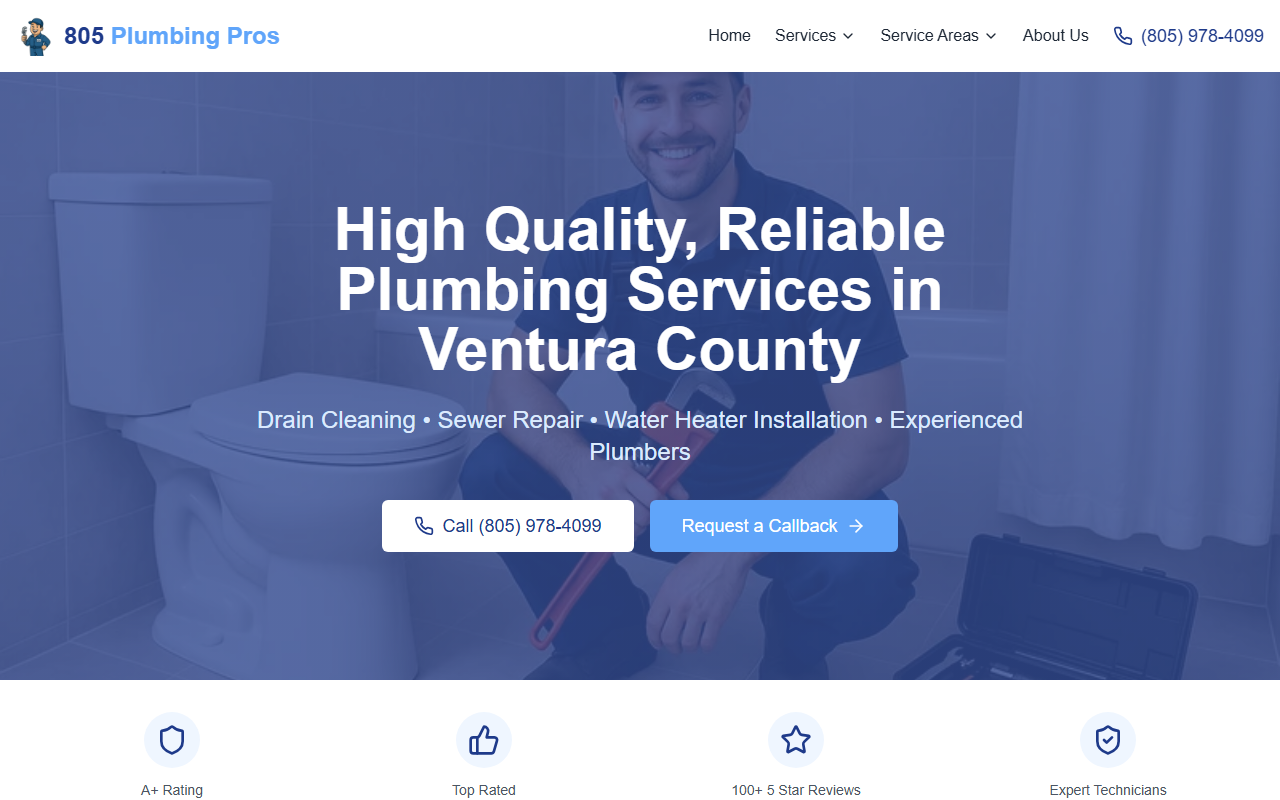 805plumbingpros.com screenshot