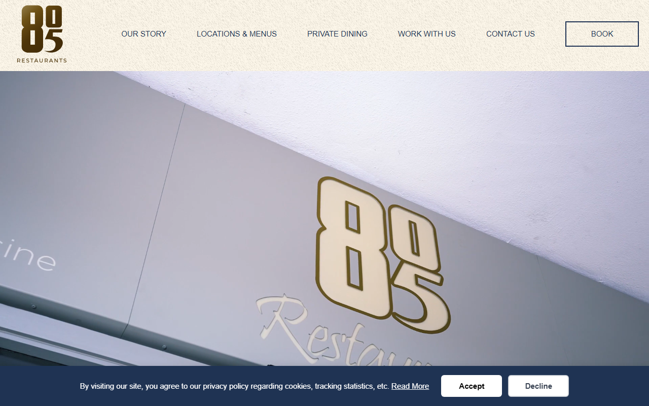 805restaurant.com screenshot