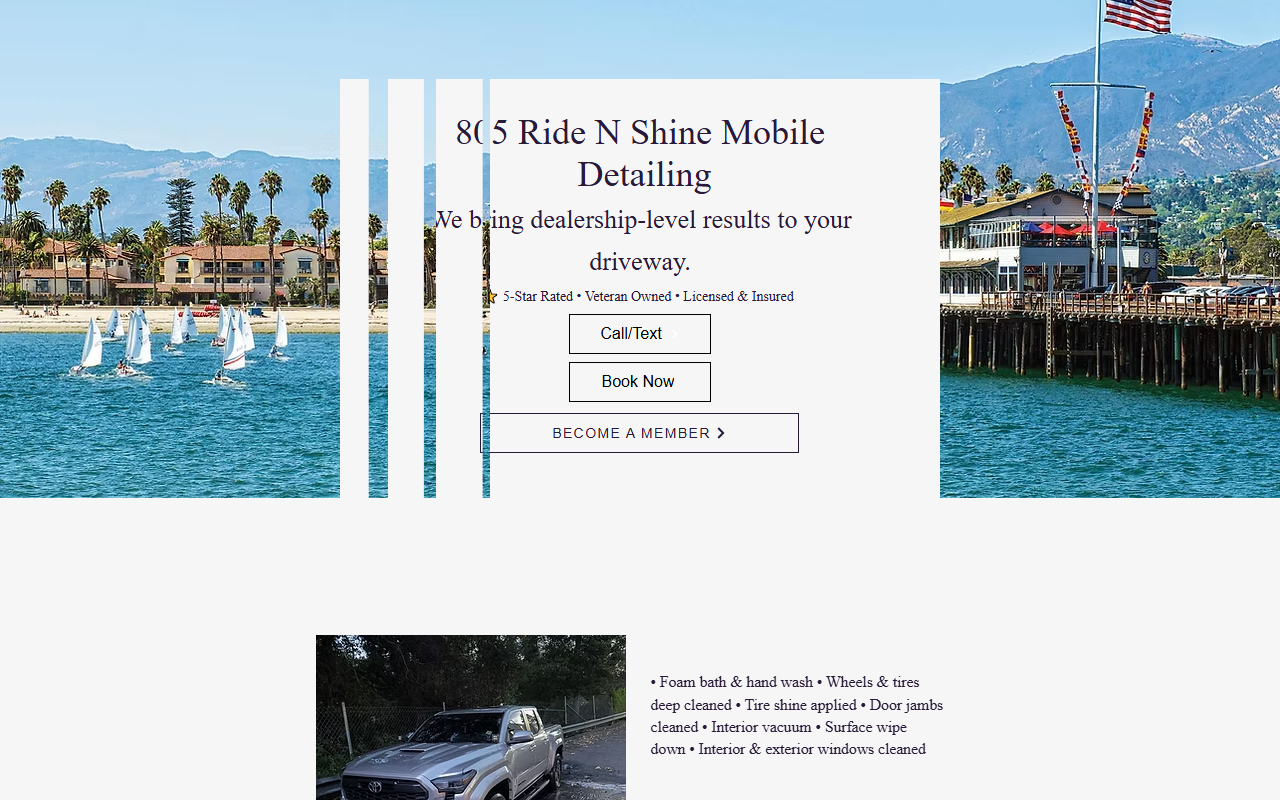805ridenshine.com screenshot