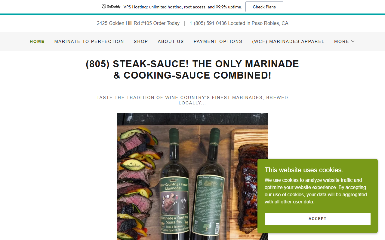 805steaksauce.com screenshot