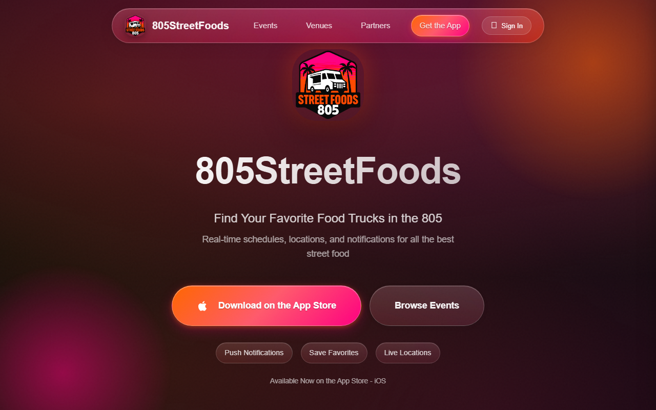 805streetfoods.com screenshot