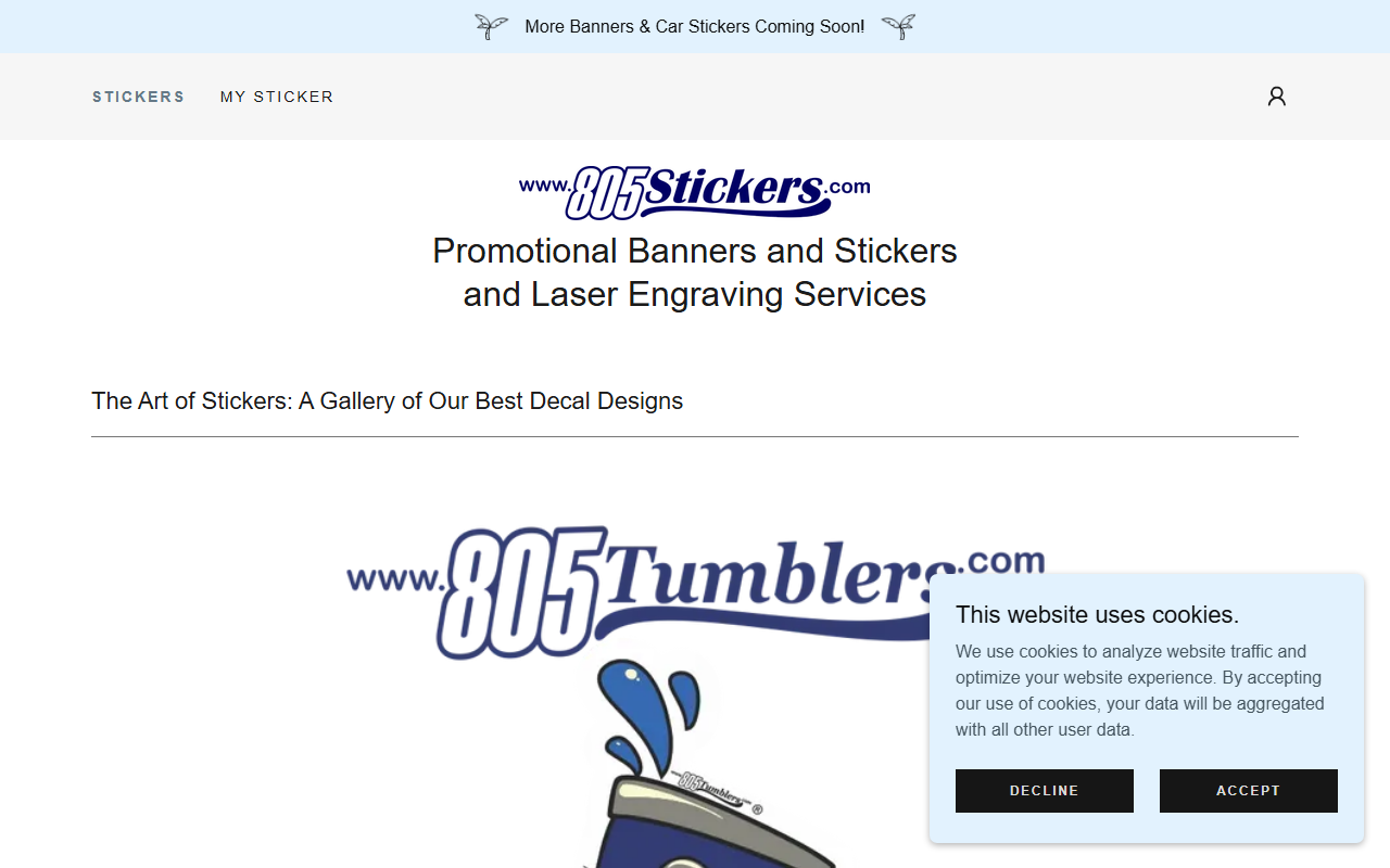 805tumblers.com screenshot