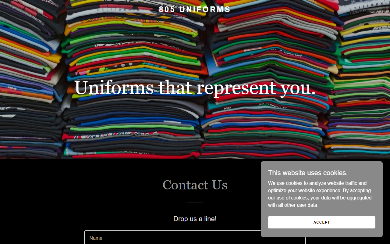 805uniforms.com screenshot