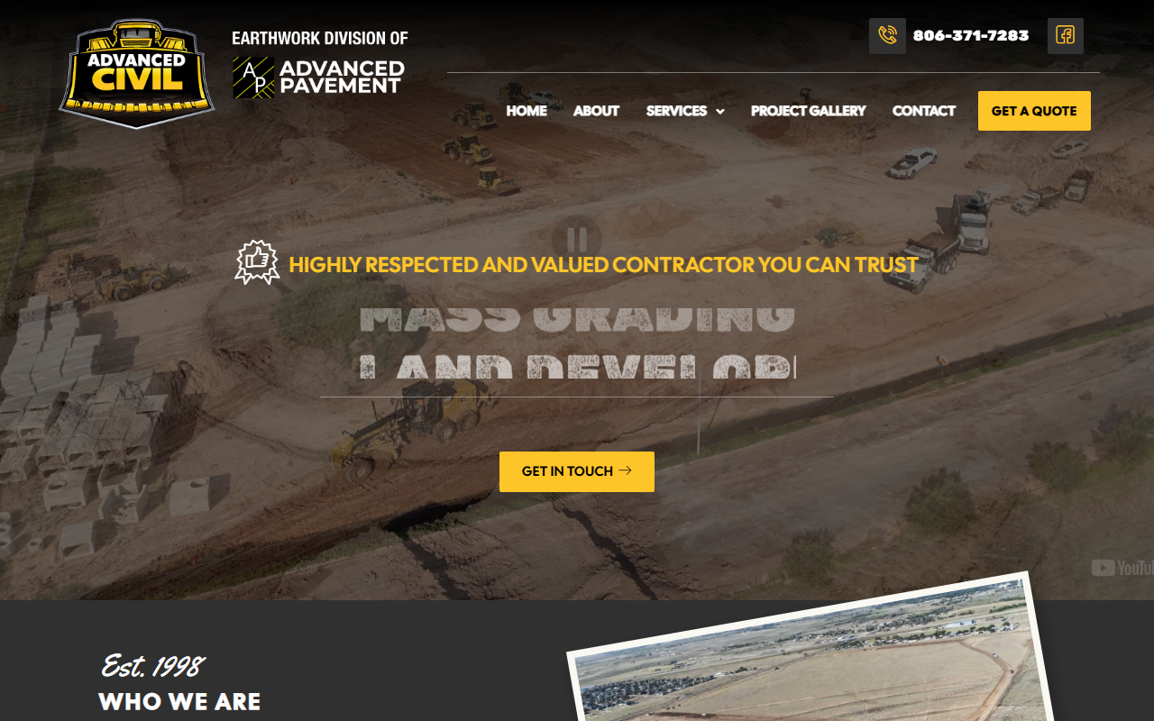 806earthworks.com screenshot