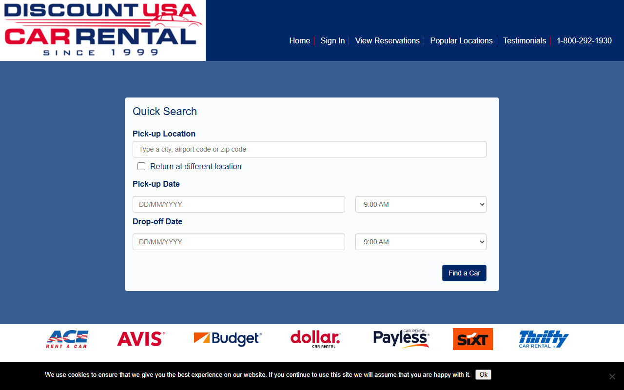 808carrentals.com screenshot