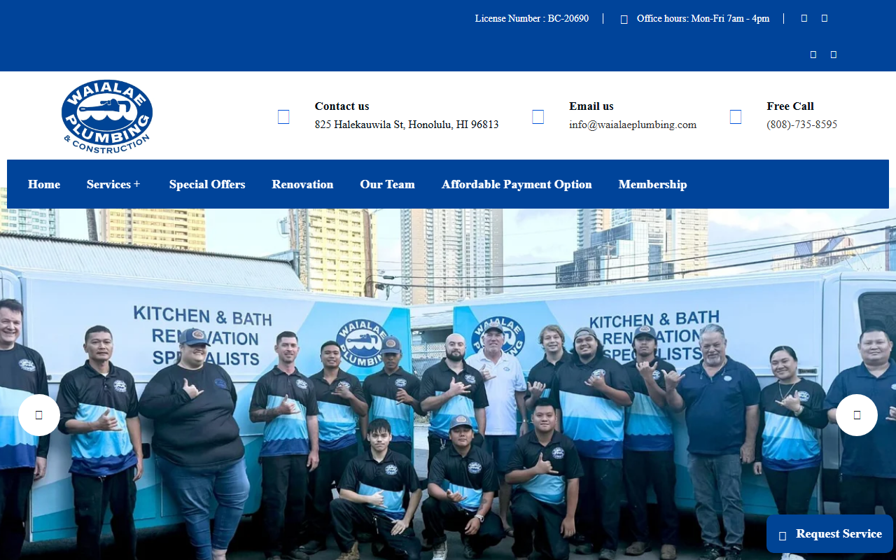808plumbing.com screenshot