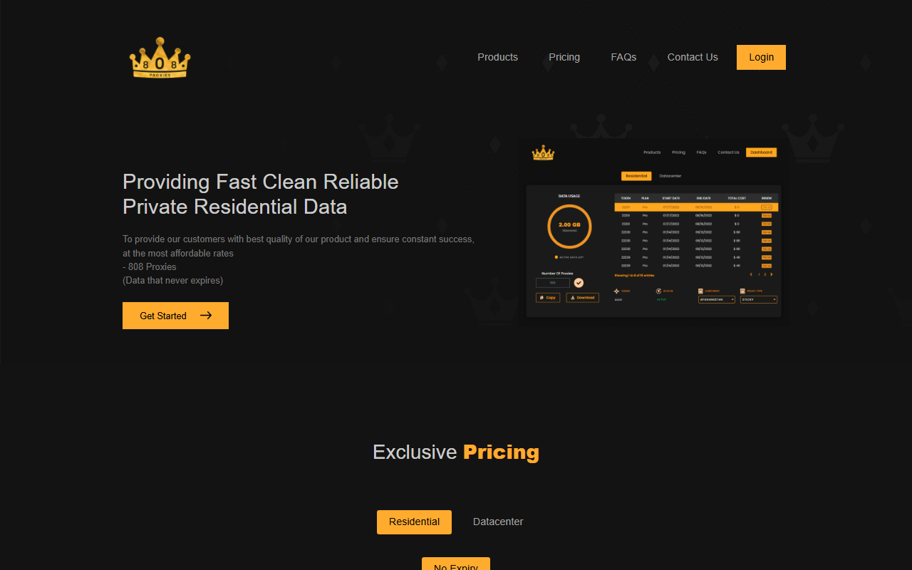 808proxies.com screenshot
