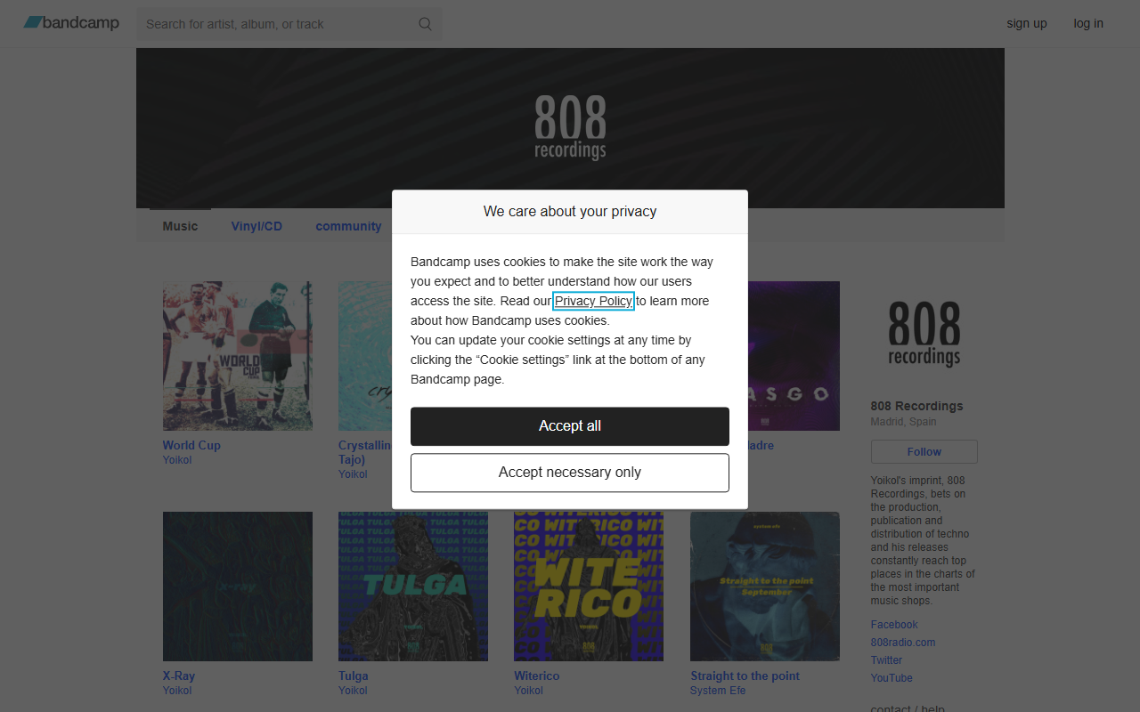 808recordings.com screenshot