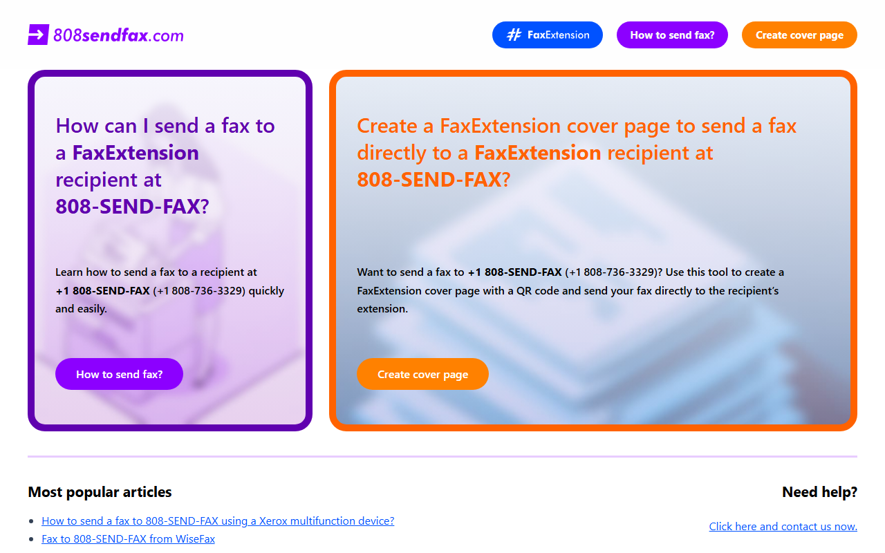 808sendfax.com screenshot