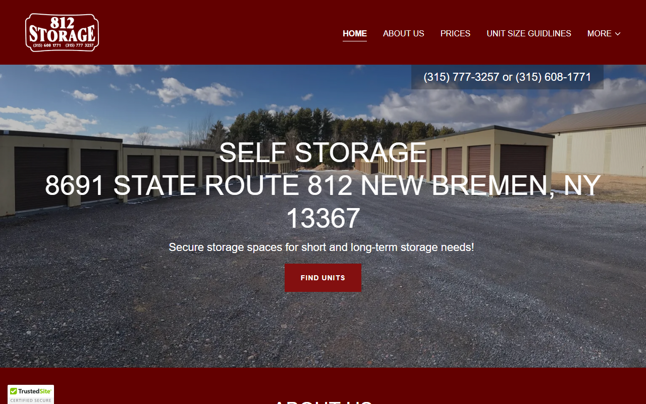 812-storage.com screenshot