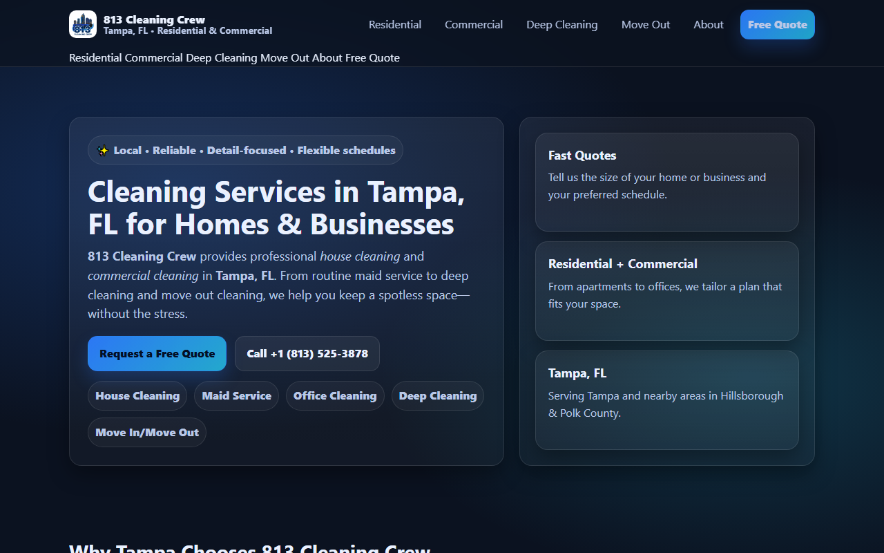813cleaningcrew.com screenshot