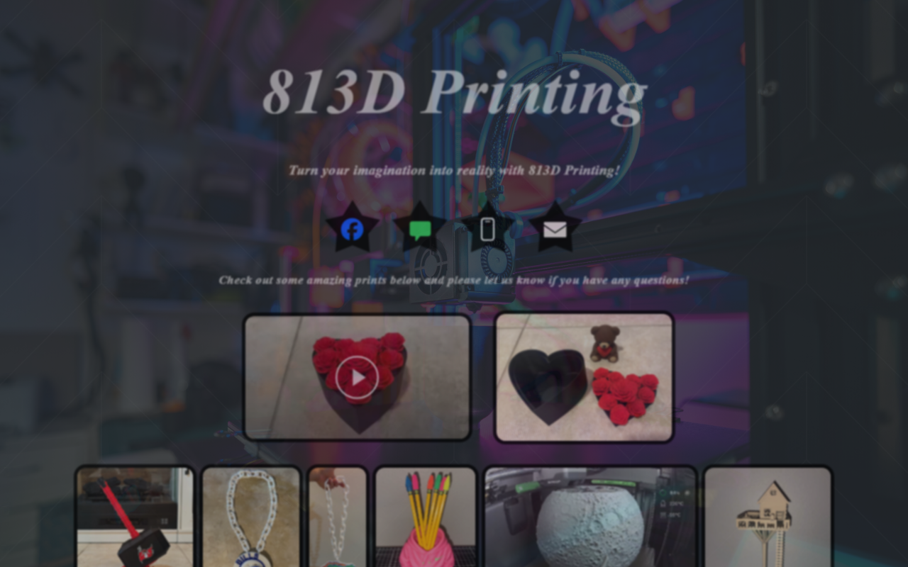 813dprinting.com screenshot