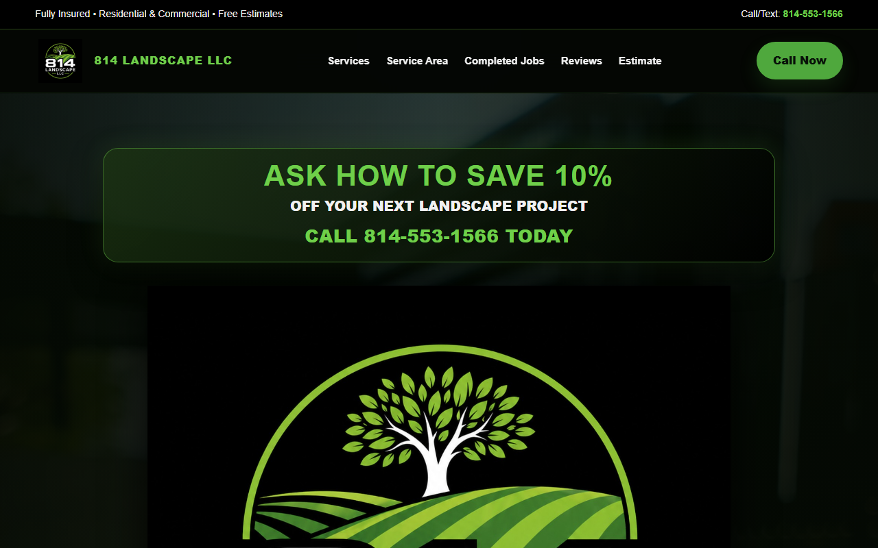 814landscape.com screenshot