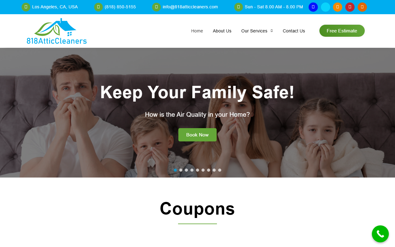 818atticcleaners.com screenshot