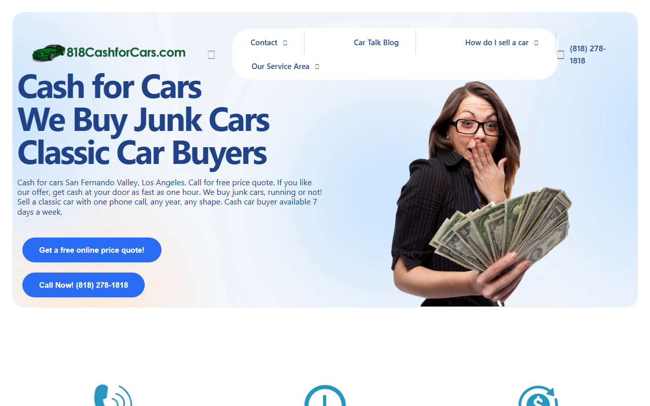 818cashforcars.com screenshot