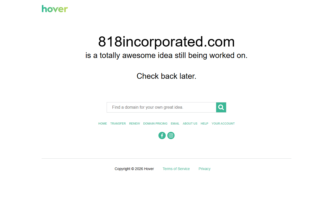 818incorporated.com screenshot