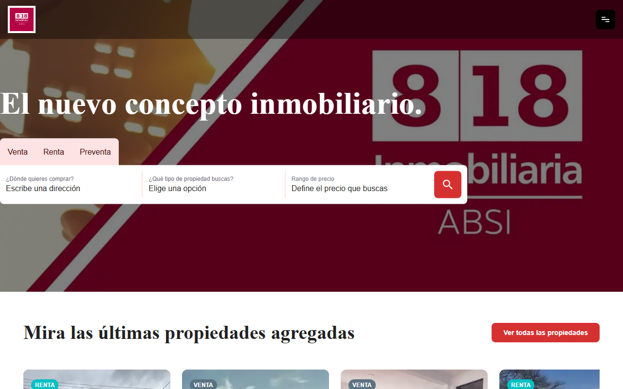 818inmobiliaria.com screenshot