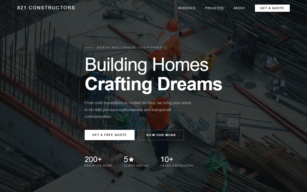 821constructors.com screenshot