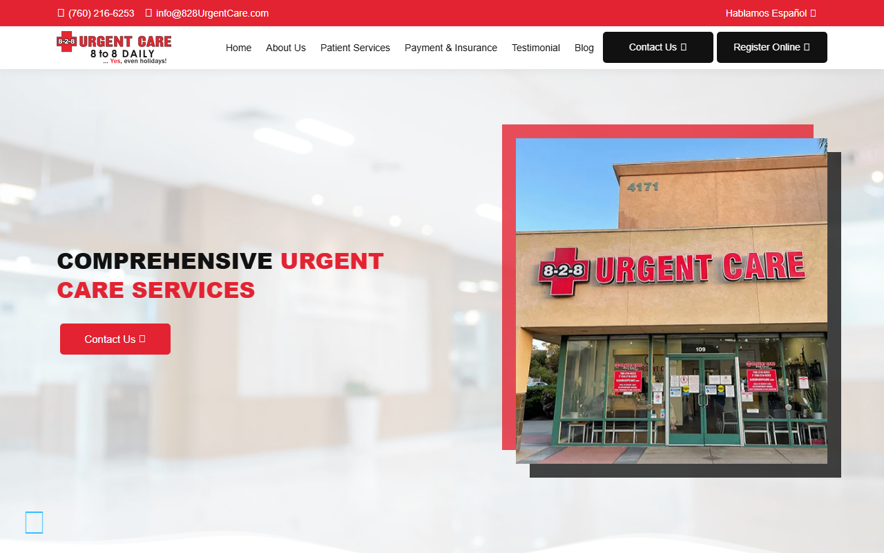 828urgentcare.com screenshot