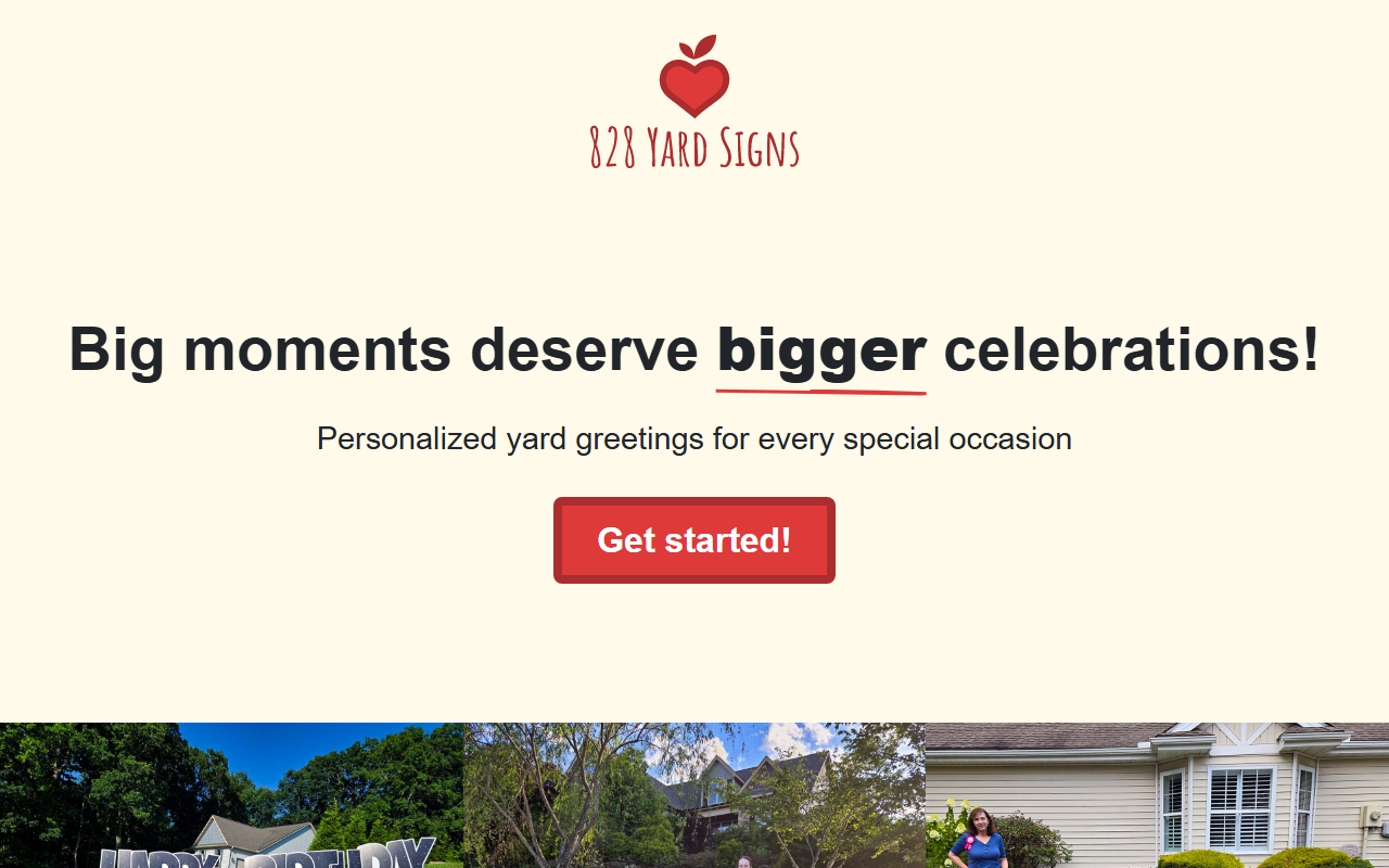 828yardsigns.com screenshot