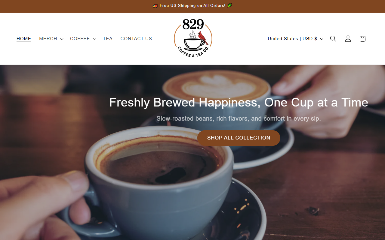 829coffeeandtea.com screenshot