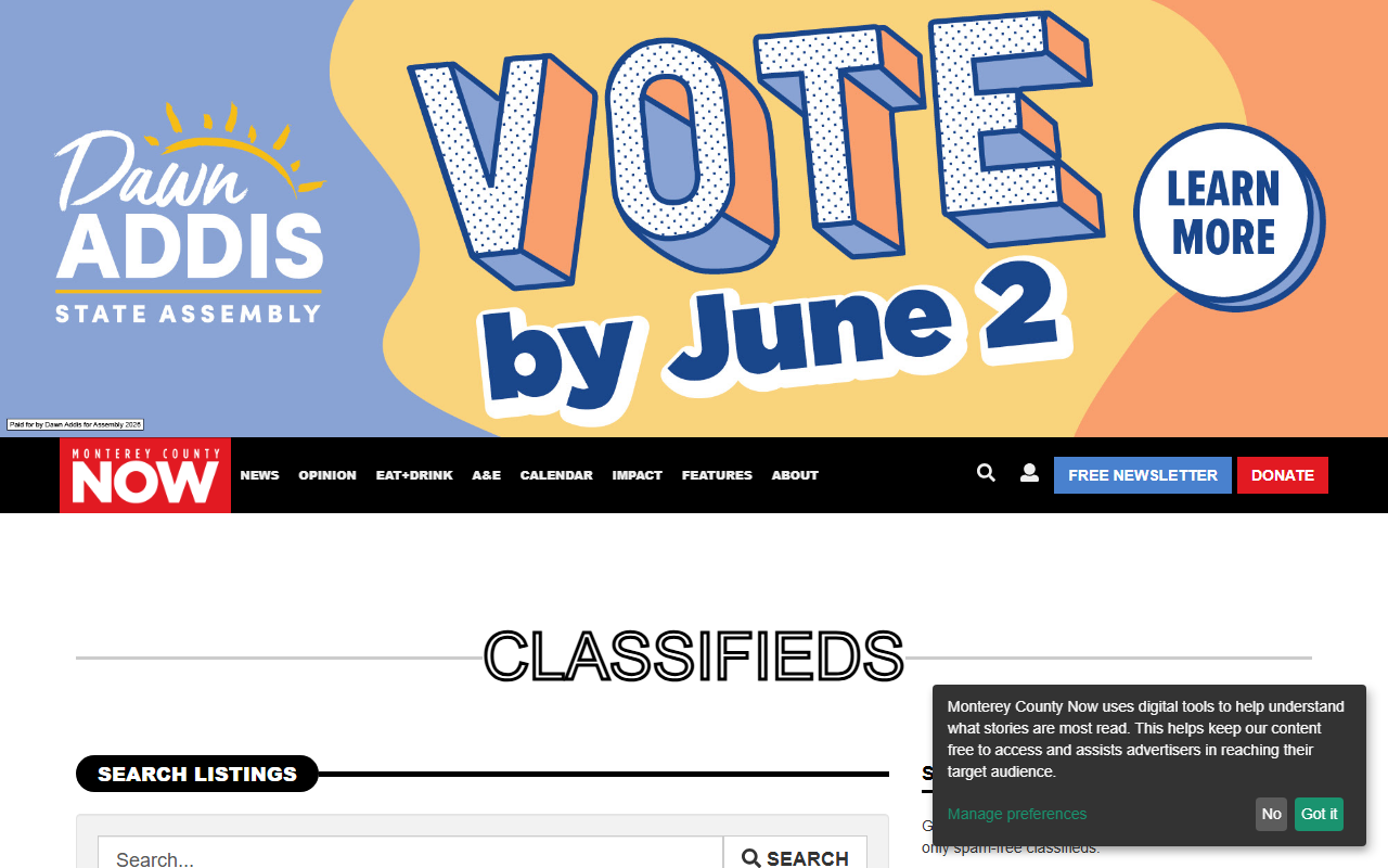 831classifieds.com screenshot
