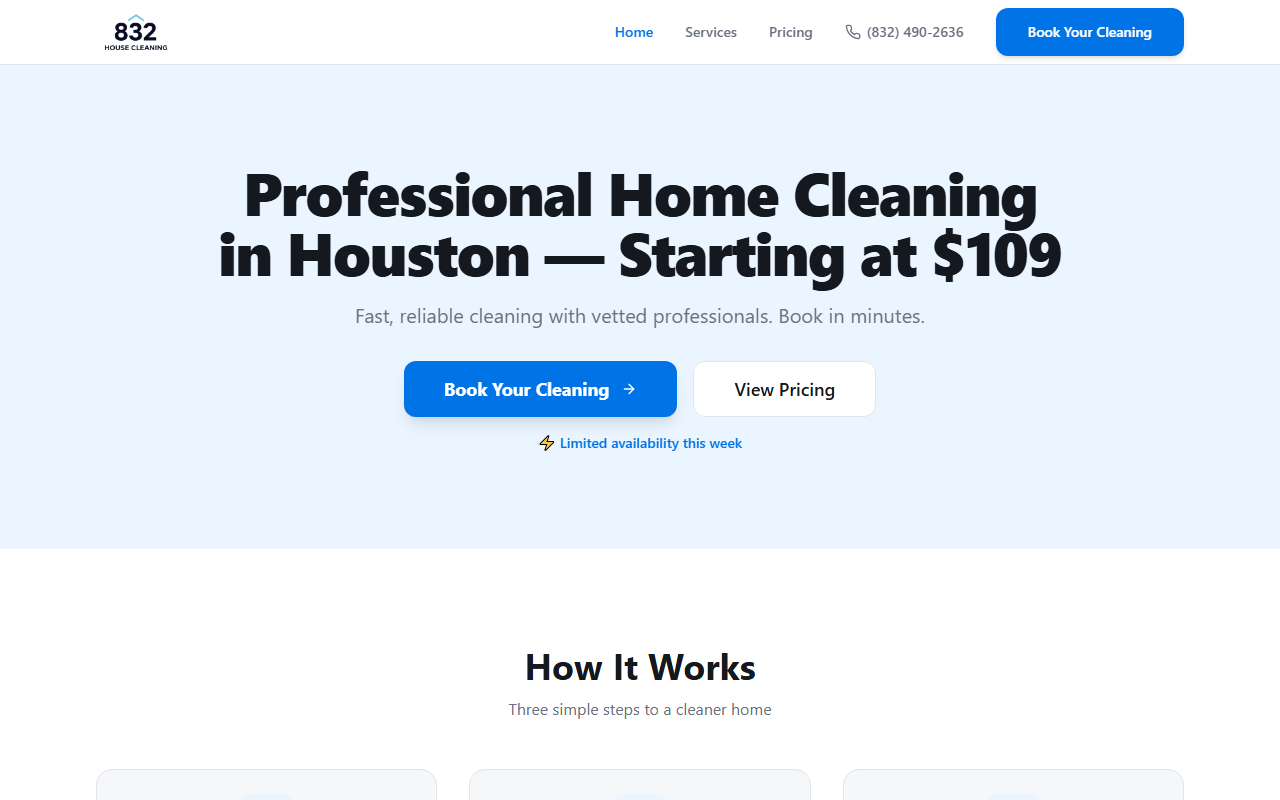 832housecleaning.com screenshot