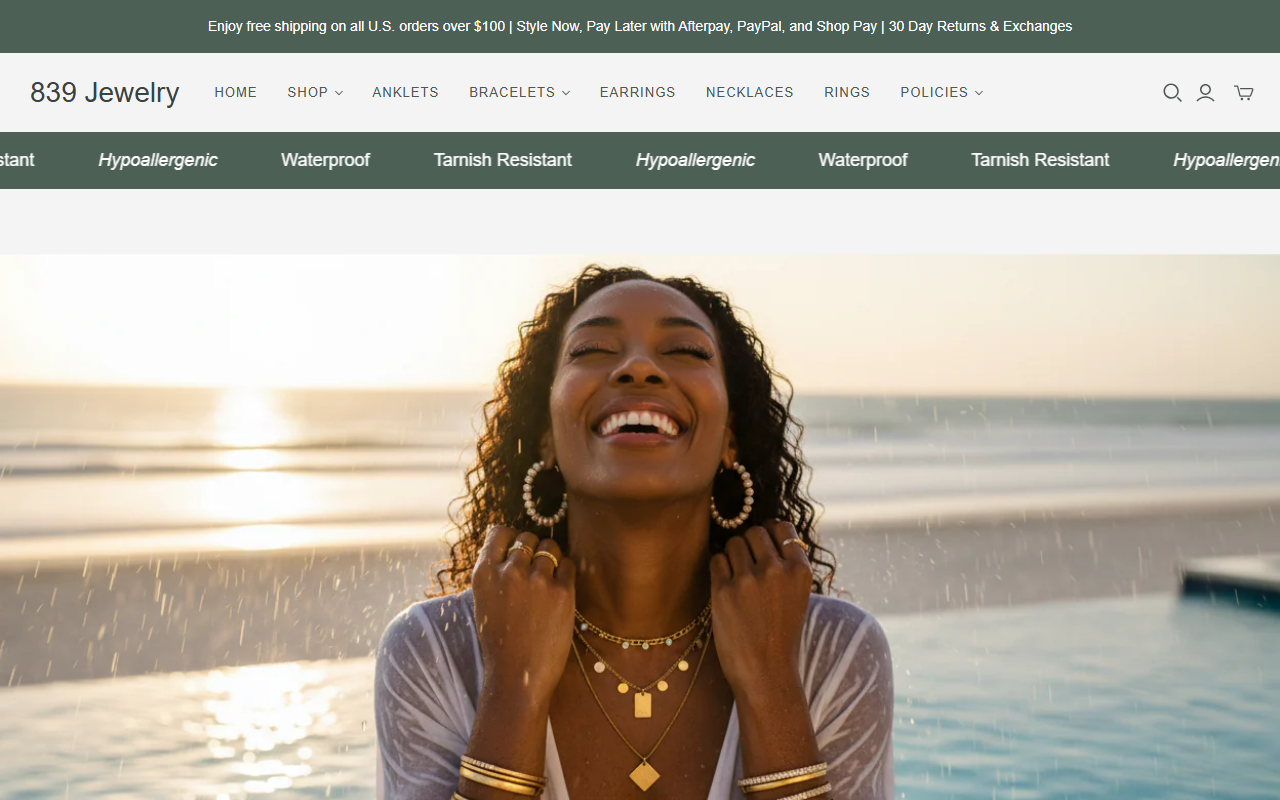 839jewelry.com screenshot
