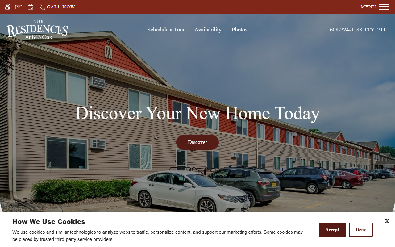 843oakapts.com screenshot