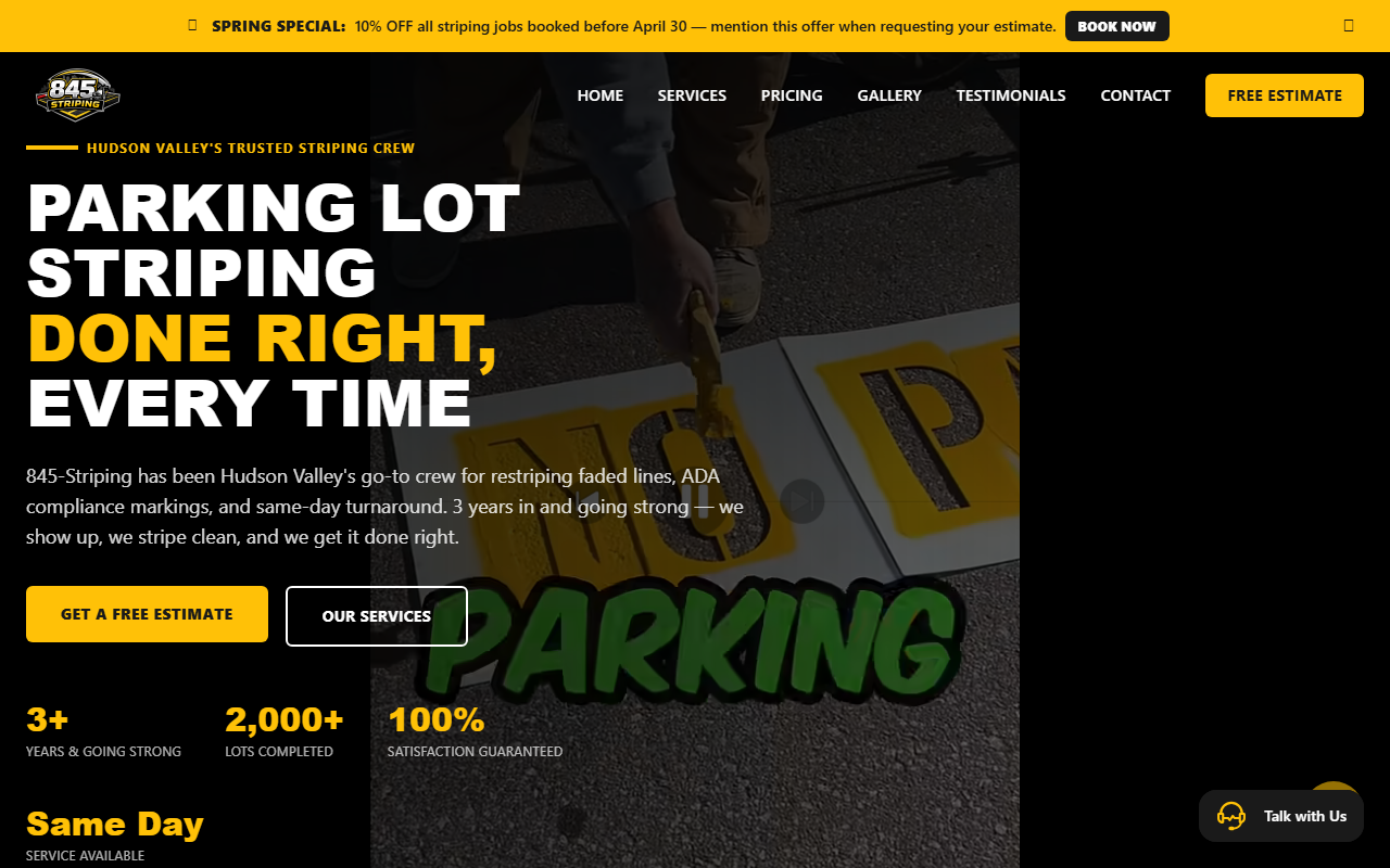 845-striping.com screenshot