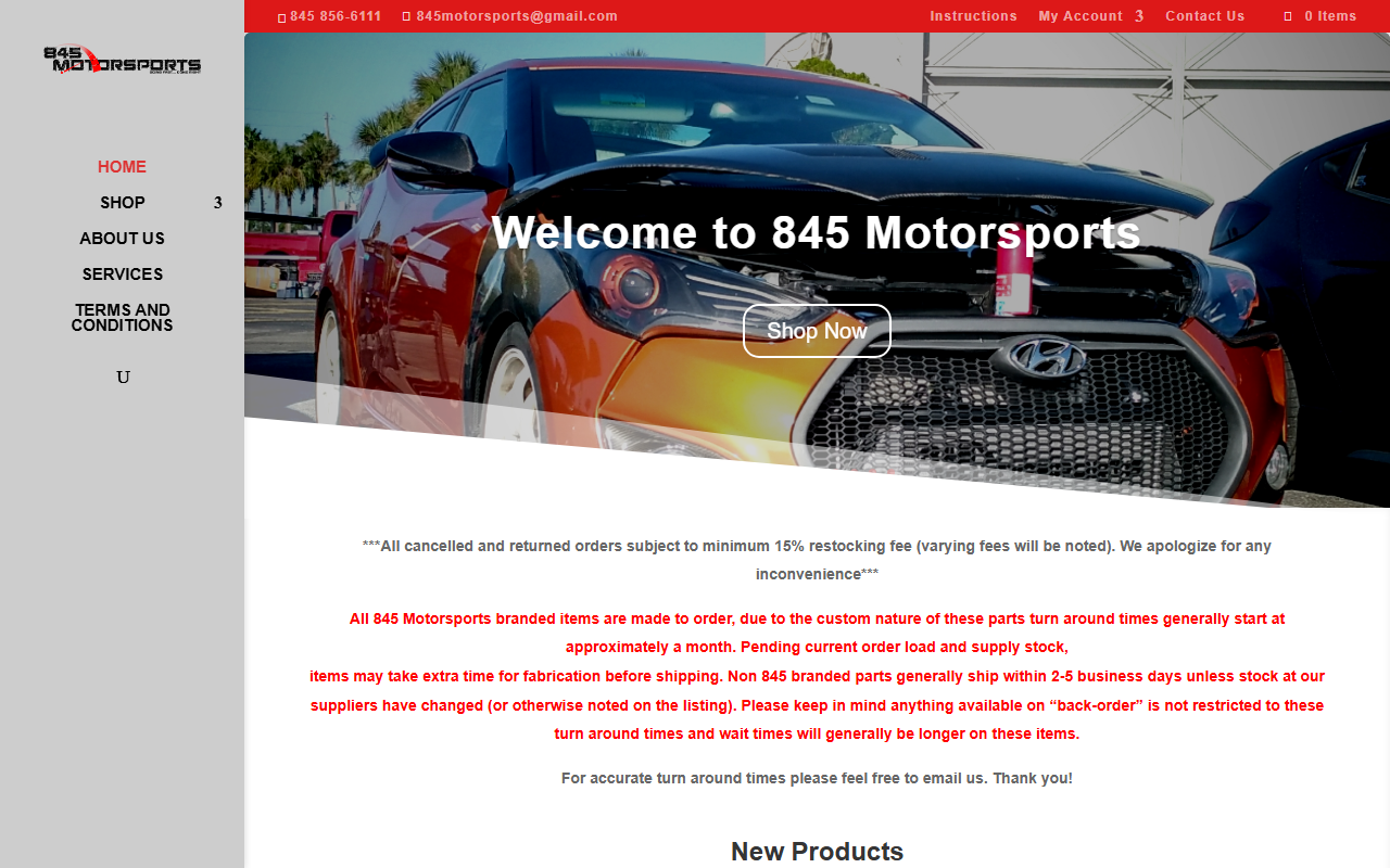 845motorsports.com screenshot