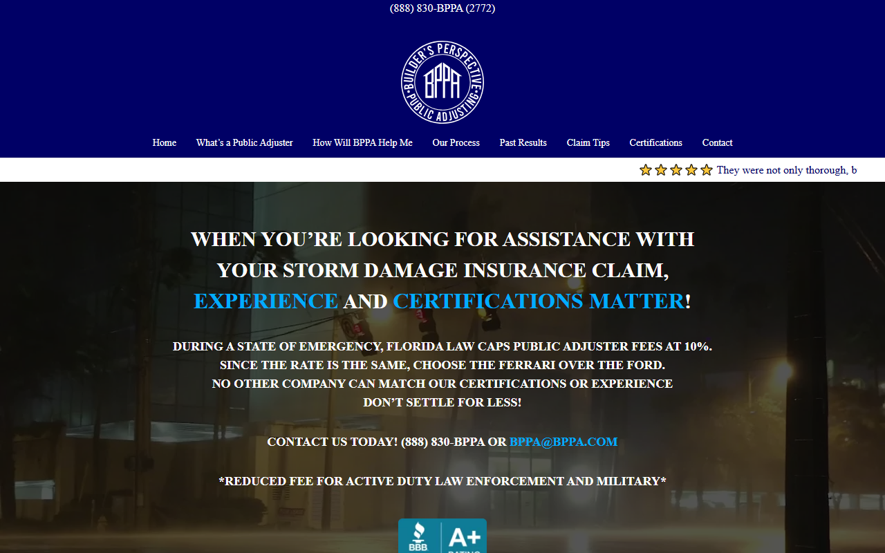 850adjuster.com screenshot