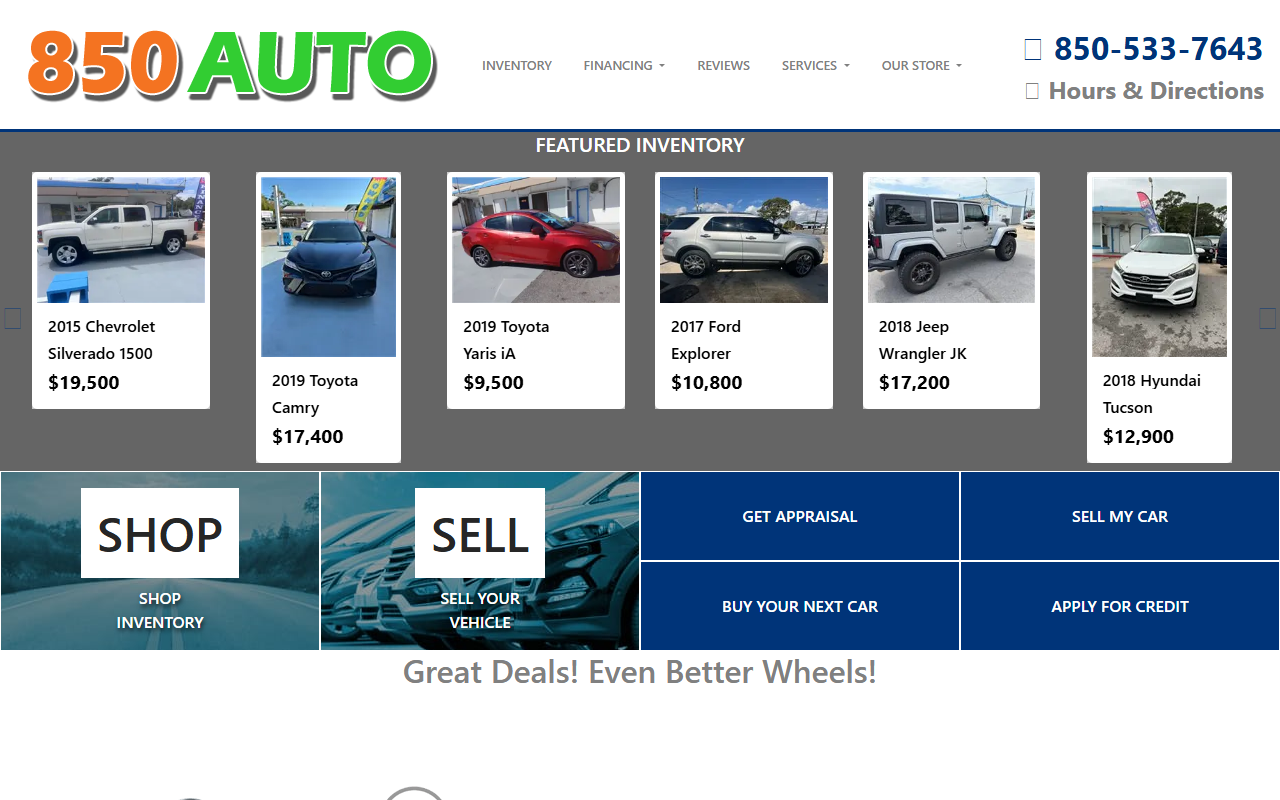 850autosfwb.com screenshot