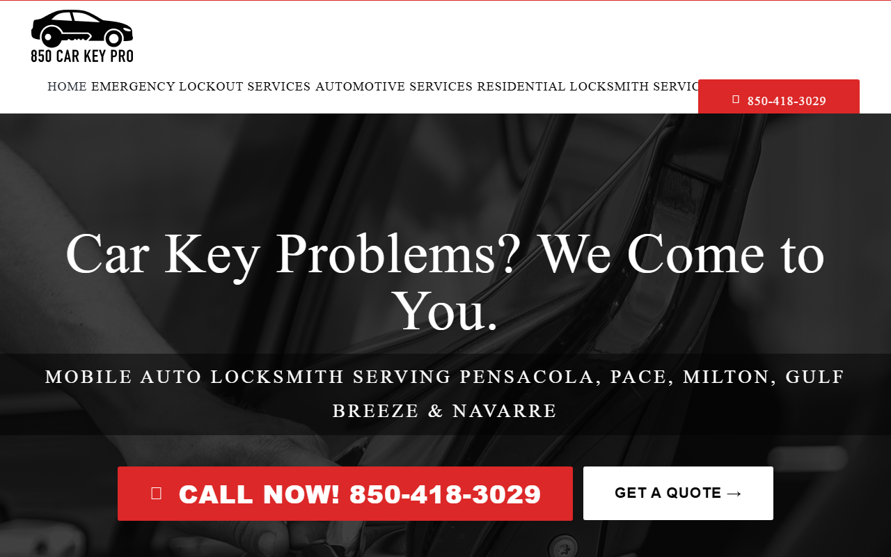 850carkeypro.com screenshot