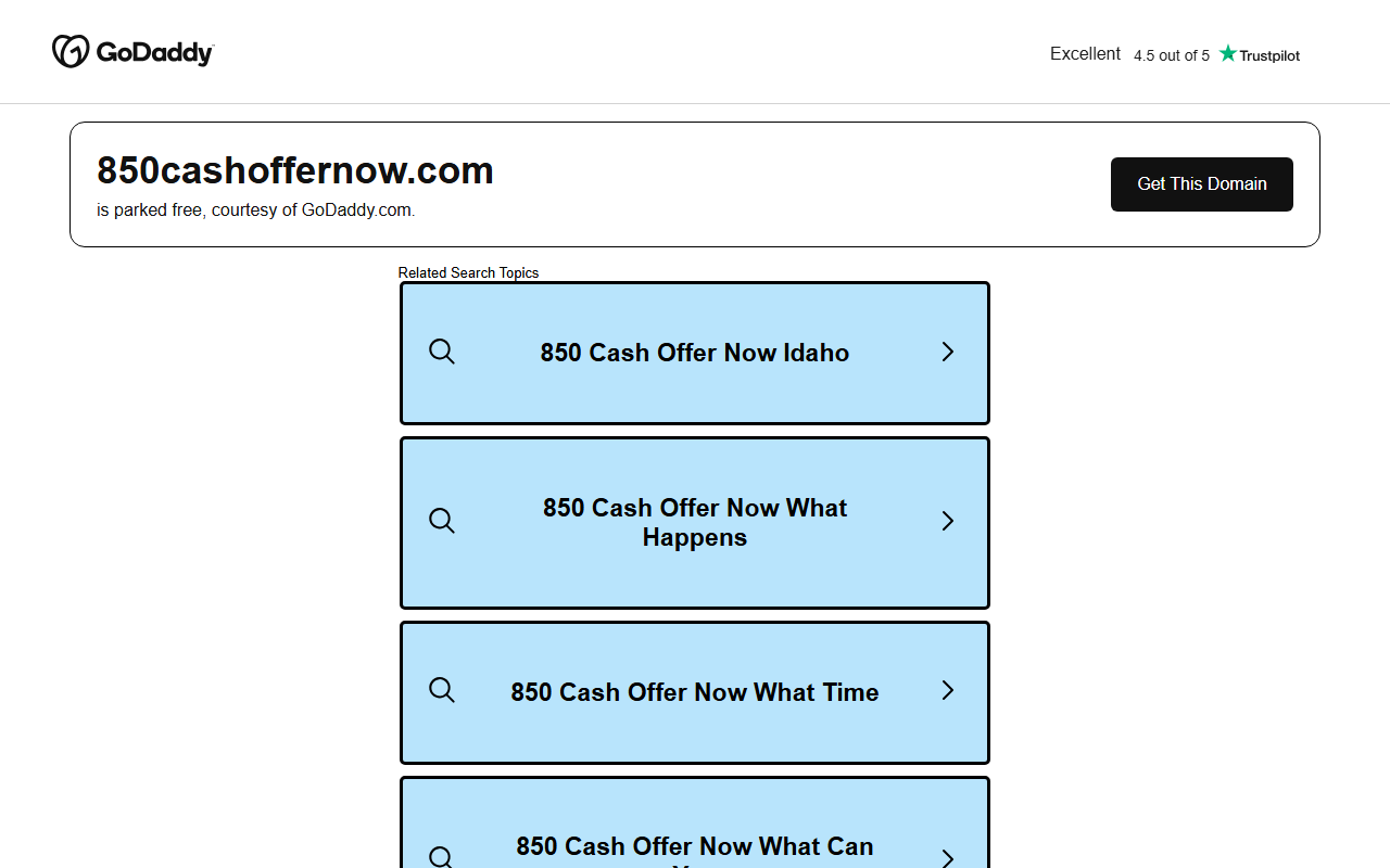850cashoffernow.com screenshot