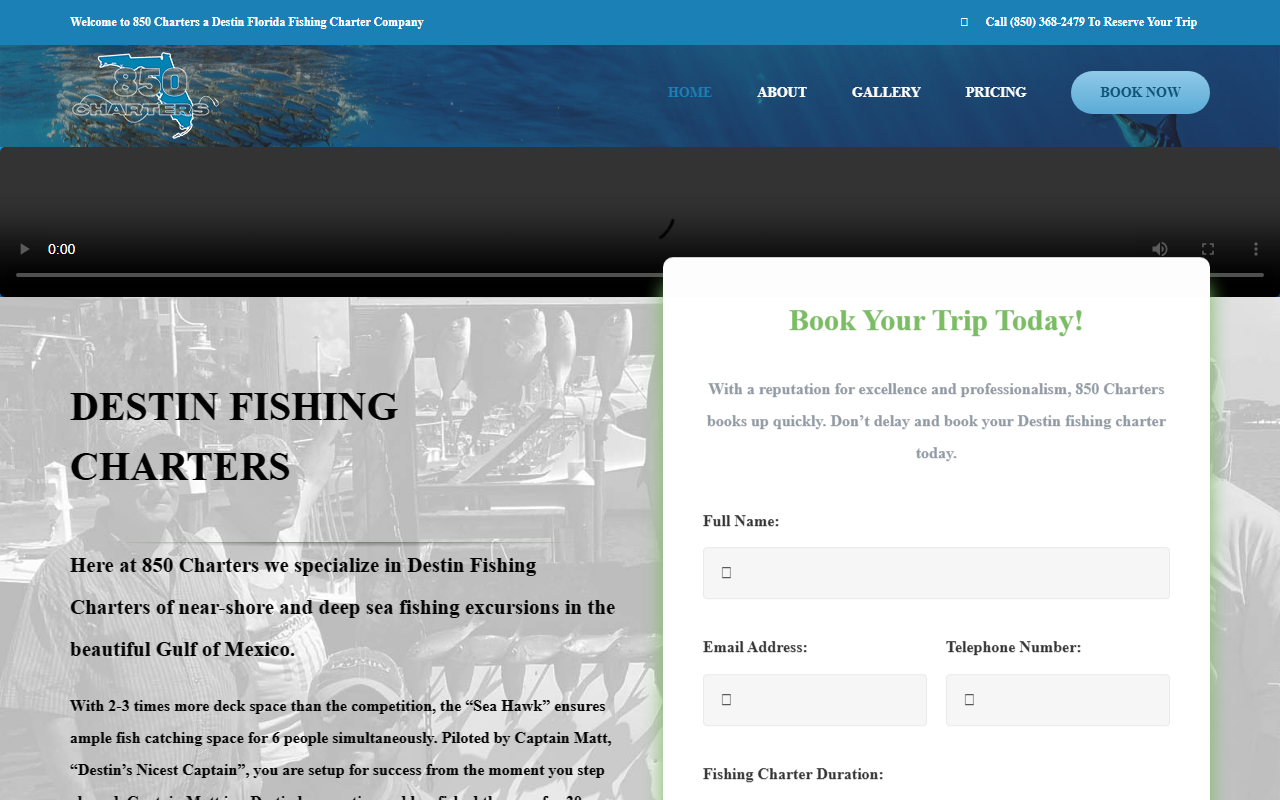 850charters.com screenshot