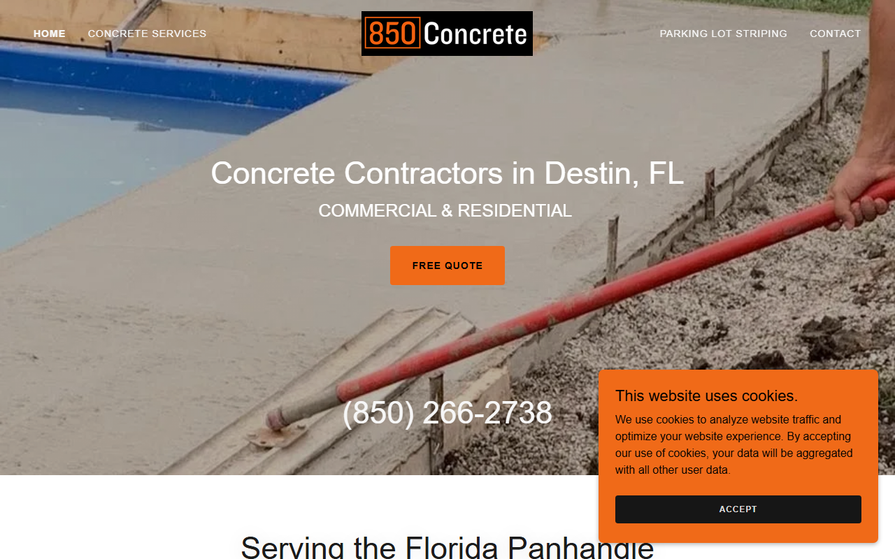 850concrete.com screenshot