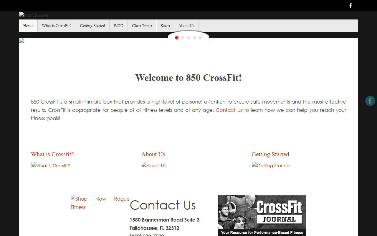 850crossfit.com screenshot