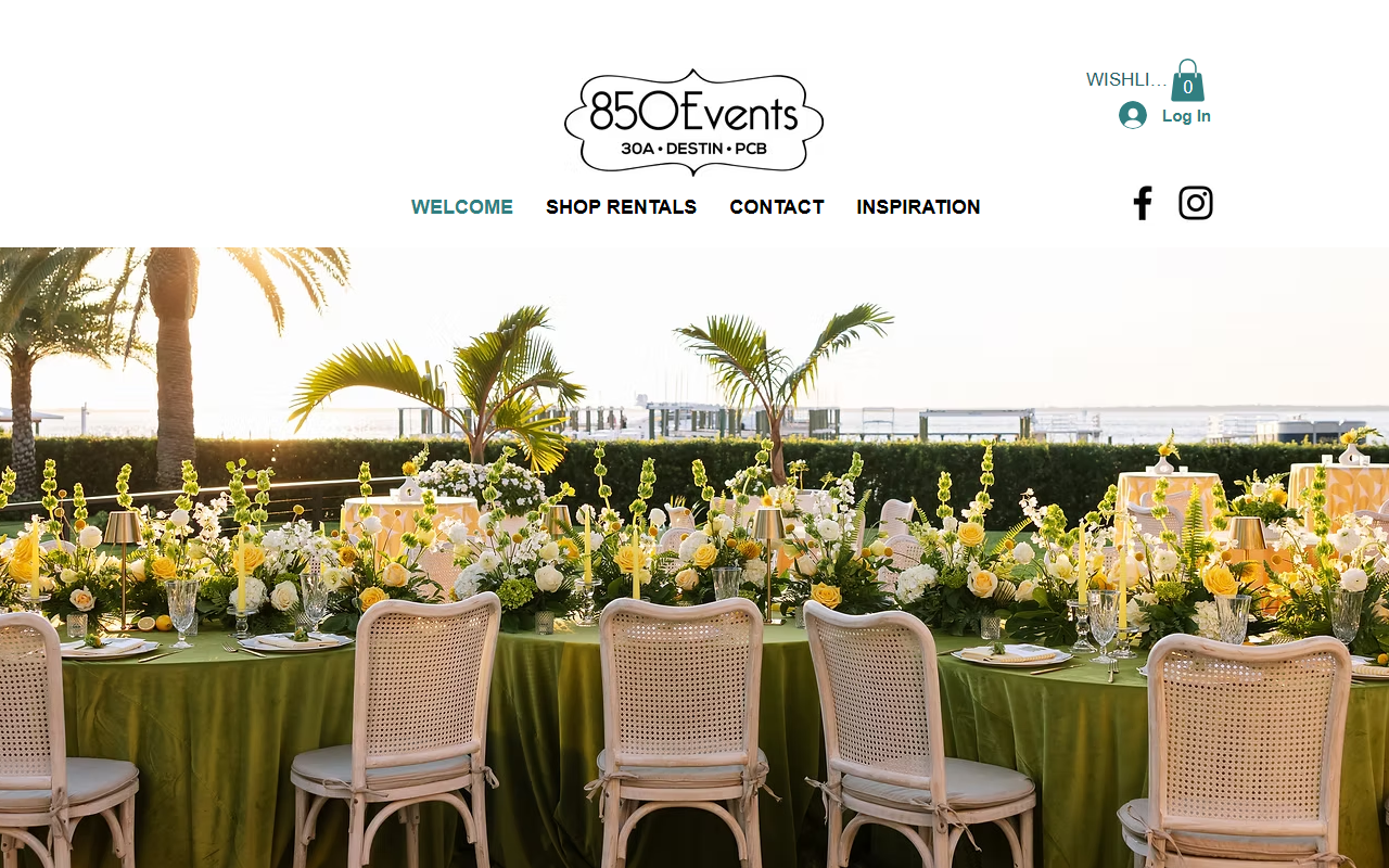 850eventrentals.com screenshot