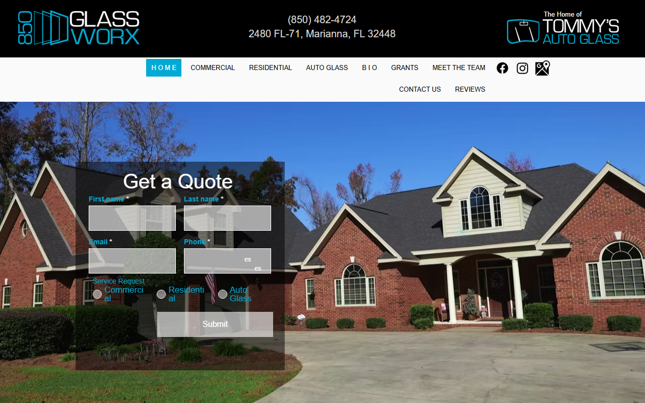 850glassworx.com screenshot