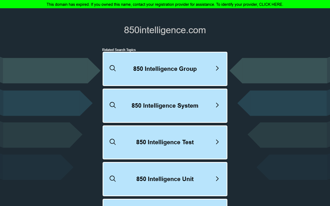 850intelligence.com screenshot